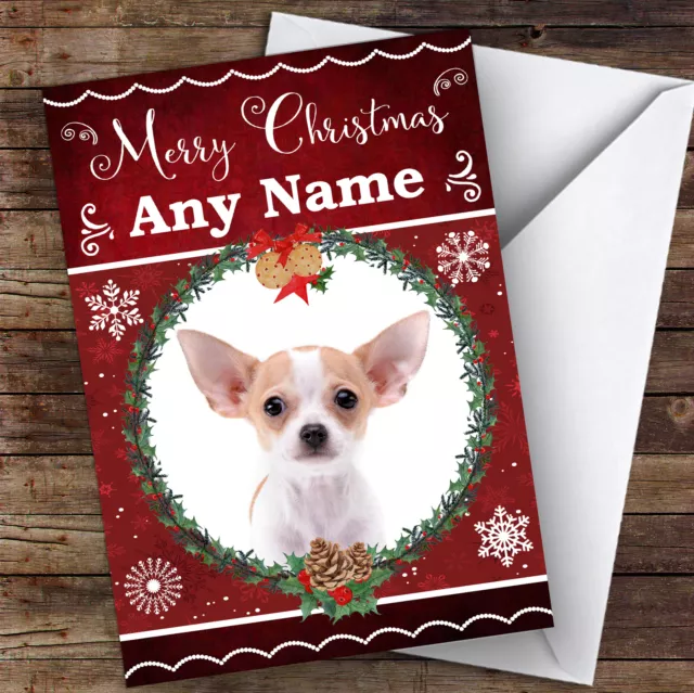 Chihuahua Dog Traditional Animal Personalised Christmas Card