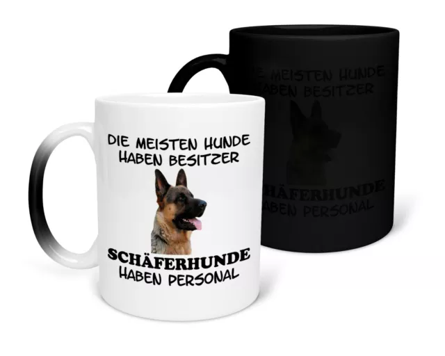 Farbwechseltasse Tasse Zaubertasse Fototasse Hund Hundemama Schäferhund Spruch