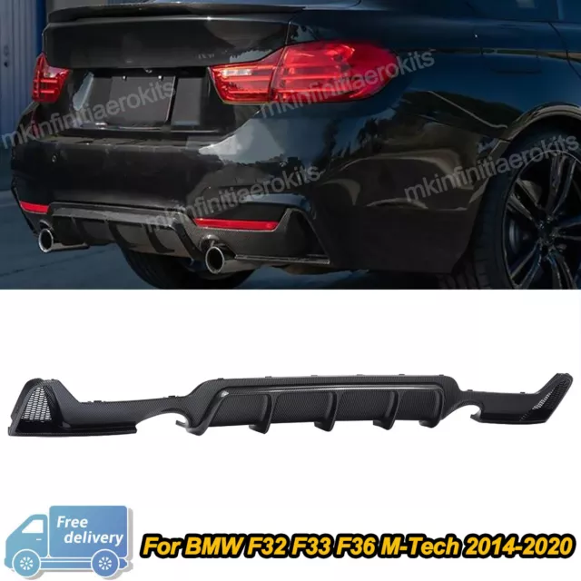 For 2014-2020 BMW F32 F33 F36 430i 440i M Sport Rear Diffuser Carbon Look ABS
