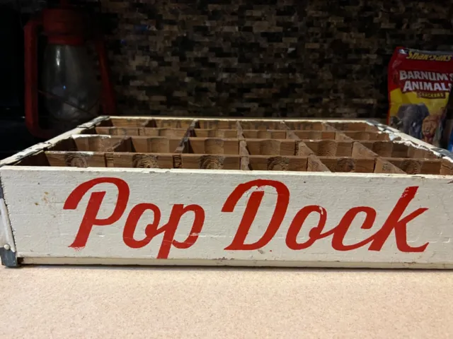 Rare Vintage Wooden Pop Dock Soda Crate