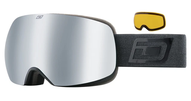 Dirty Dog MUTANT ORACLE Ski-/Snowboardbrille MATTSCHWARZ/SILBER SPIEGEL+GELB
