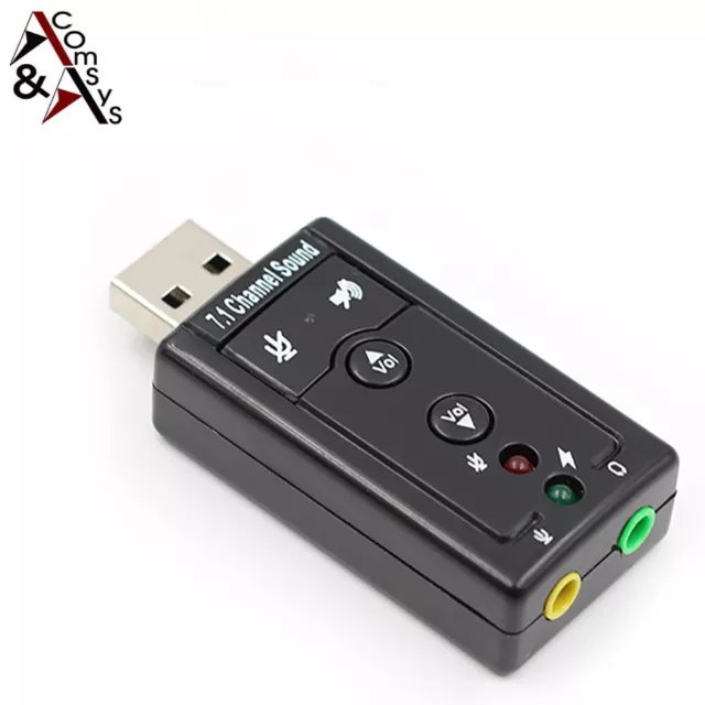 USB Carte Son 7.1 3D Surround Sound Audio Adaptateur Stick Jeu Casque Microphone