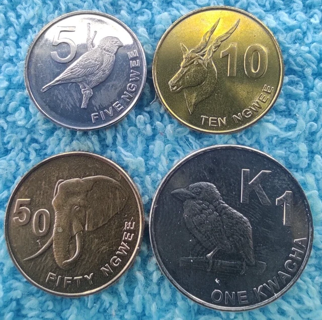 ZAMBIA Series of 4 values 2012 (from 5 ngwee to 1 kwacha)...