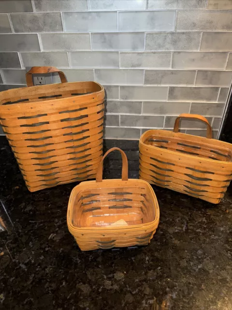 LONGABERGER Large, Medium And Small Heartland Collection Key Basket Lot