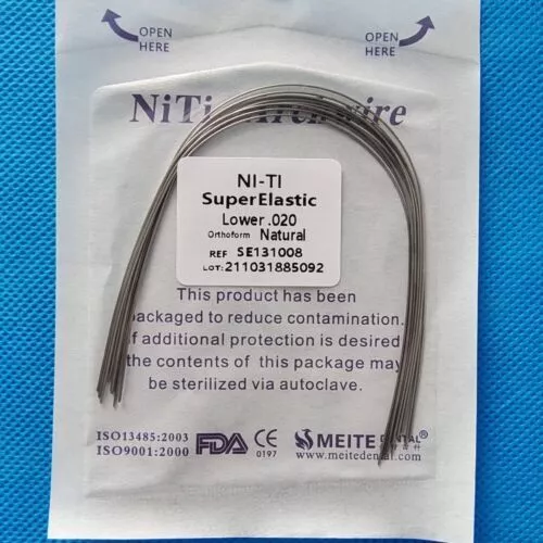 10Packs Dental Super Elastic NITI Arch Wires Orthodontic Round Natural Form Arcs