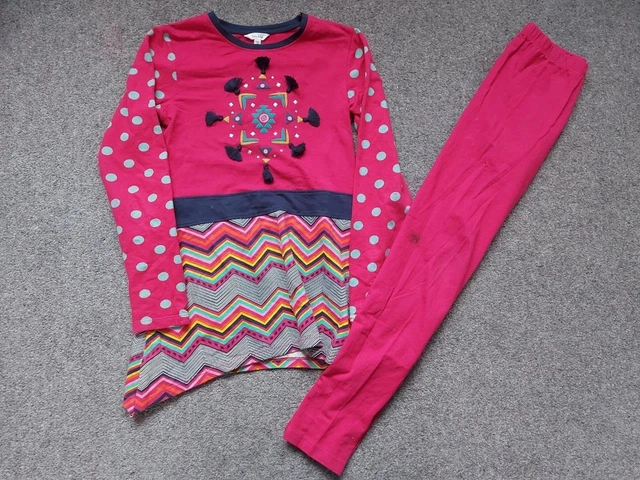 Happy Calegi Girls Outfit, 8 Yrs,  Multicoloured Top/Leggings, Playwear