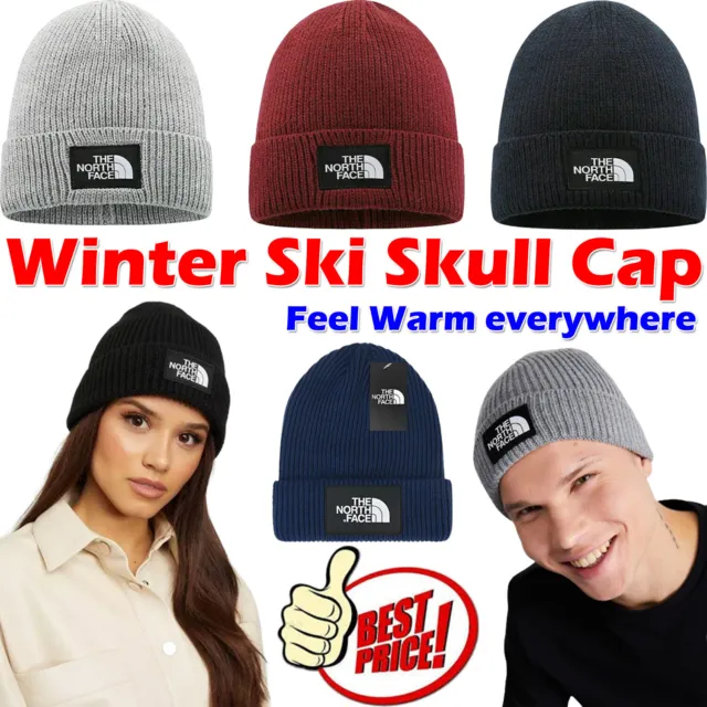 The North Women's Men's Unisex Knitted Beanie Hat Warm Winter Ski Skull Cap
