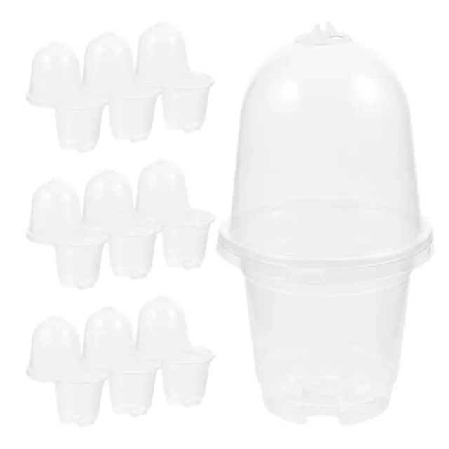 10 Sets Plastic Nursery Planter Clear Pots Caliber Flowerpot