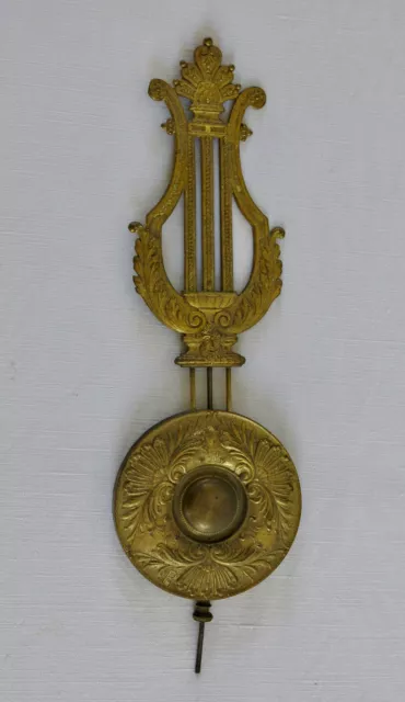 BALANCIER LYRE, ancien balancier de pendule, horloge, lyre, horloge ancienne . 2