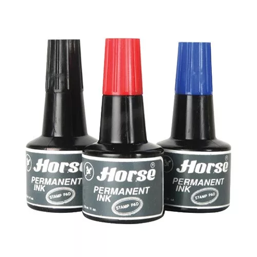 HORSE Stamp Pad with Permanent Ink Non Toxic For re-inking Black, Blue, Red  