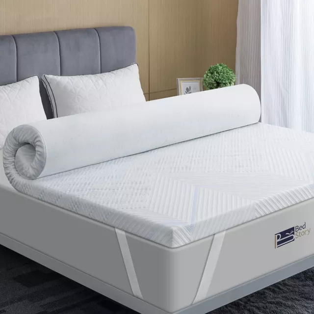 BedStory Topper Singolo 80x190 cm, Altezza 7 cm, Topper Memory