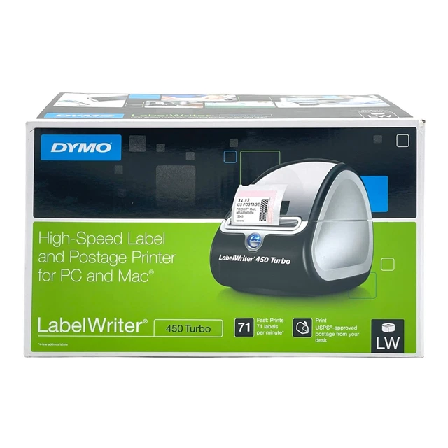Brand New Dymo LabelWriter 450 Turbo Label Thermal Printer - Black (1752265)