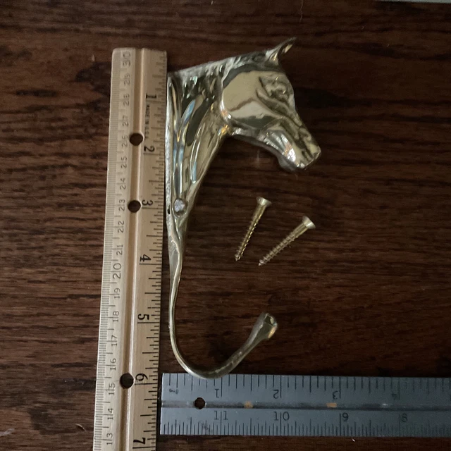 Brass Horse Head  Coat Hat Hook Wall Hanger