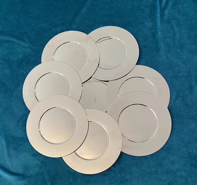 Lot De 6 Ou 12 Assiettes De Présentation Bouillet Bourdelle - Métal Argenté Vintage