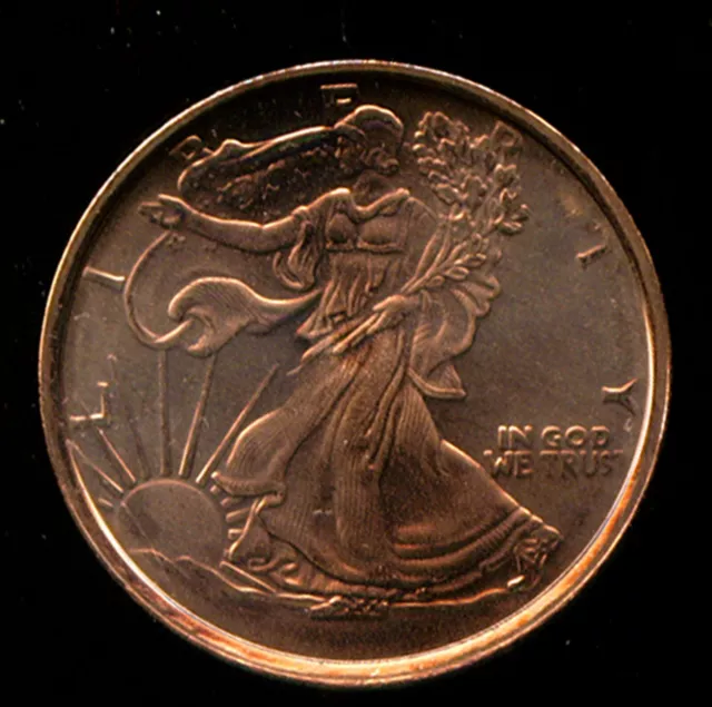 1 Oz. Copper Round Walking Liberty (G740) .999 Fine Copper