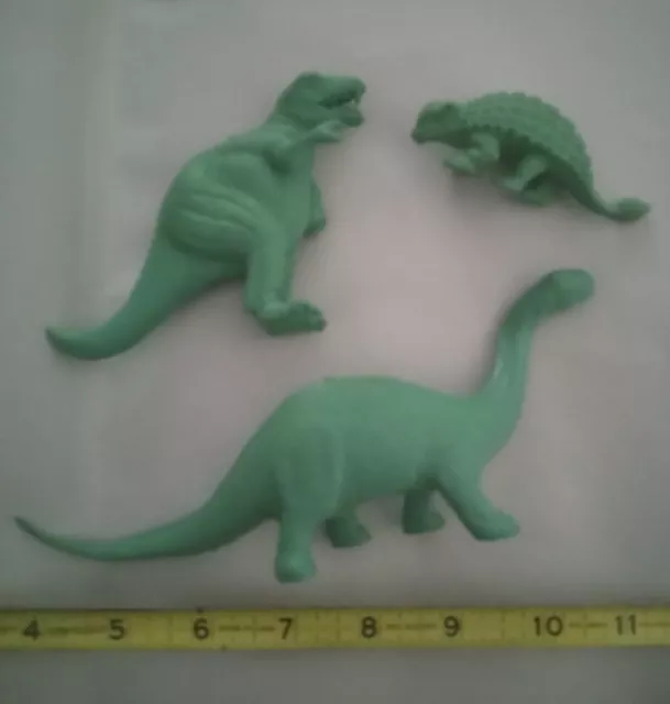 Marx Green Pot Belly T-Rex & Brontosaurus+Ankylosaurus