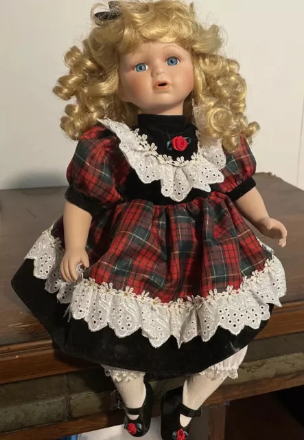 Heritage Signature Collection Porcelain Doll Carissa 16” Sits Only
