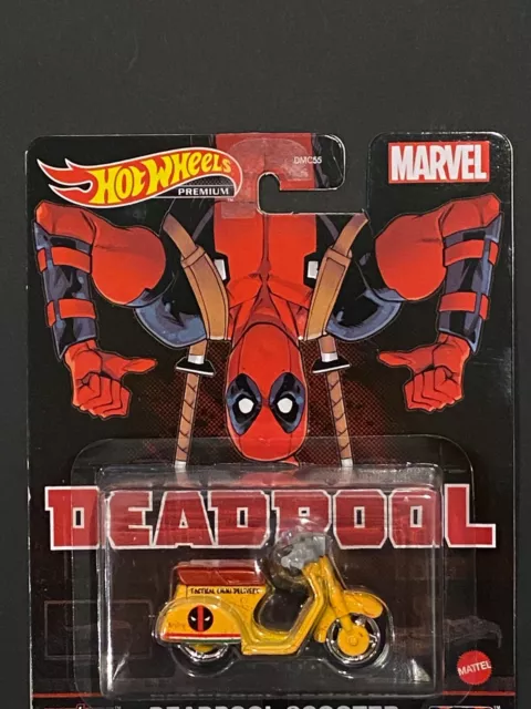 Hot Wheels Marvel Deadpool Scooter Yellow Retro Entertainment No Rlc Sth