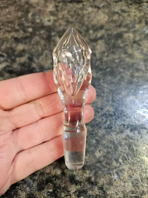 Vintage Clear Glass Wine Bottle Decanter Stopper / Perfume Stopper