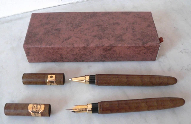 Ancien Coffret De 2 Stylos Cigares - Plume Et Bille, Occasion, Vintage - Écriture Classique