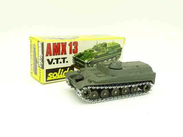 Solido 227 Bis - Char Panzer AMX 13 VTT D'occasion TBÉ état, Avec Boîte D'origine Et Accessoires - Collection Voiture Miniature Guerre