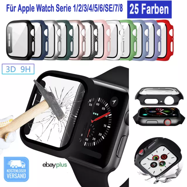 ⭐ Apple Watch Displayschutz für iWatch 1 bis 8 Cover Case Hülle Display Hartglas
