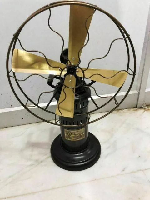 Nautical Brass STEAM Engine Working Fan Model Old style table Kerosene Oil Fan