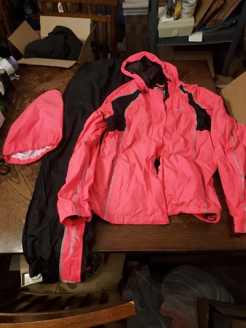 Harley Davidson Riding Rain Suit Women's Med Pants Bag Jacket All Weather Pink