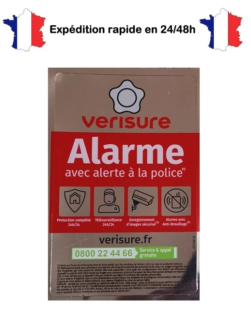 Autocollant "Maison Sous Alarme Verisure" - Dissuasif, 9.5x14.5cm, Neuf Modèle 2025
