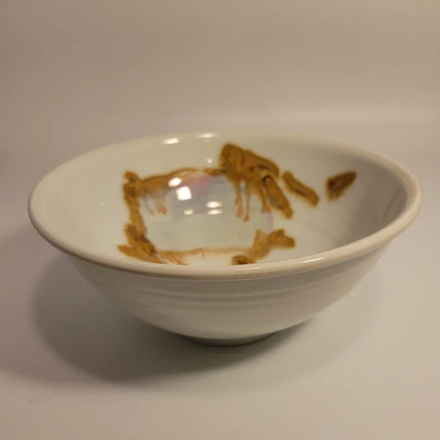 Studio Art Pottery Large Handmade Bowl Abstract Glazed Stoneware