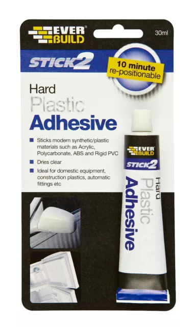 Hard Plastic Glue Rigid PVC ABS Polycarbonate Acrylic STRONG Clear Adhesive 30ml