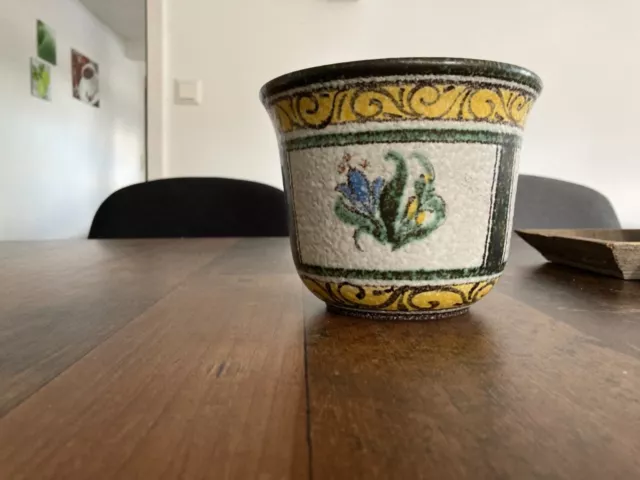 Ruscha Keramik  Übertopf 232 - 2 Handgemalt MG Blumentopf 50er 60er Mid Century