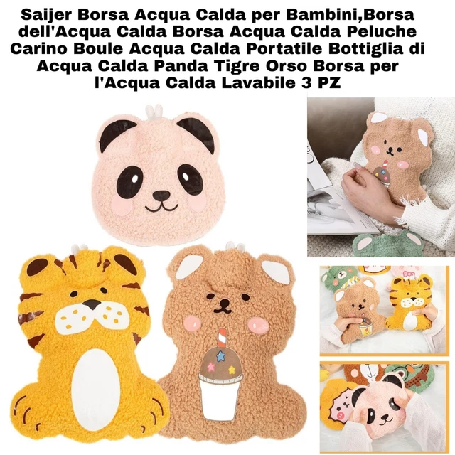 3pz Borsa Acqua Calda x Bambini X Riscaldare A Forma Di Animali Di Peluche