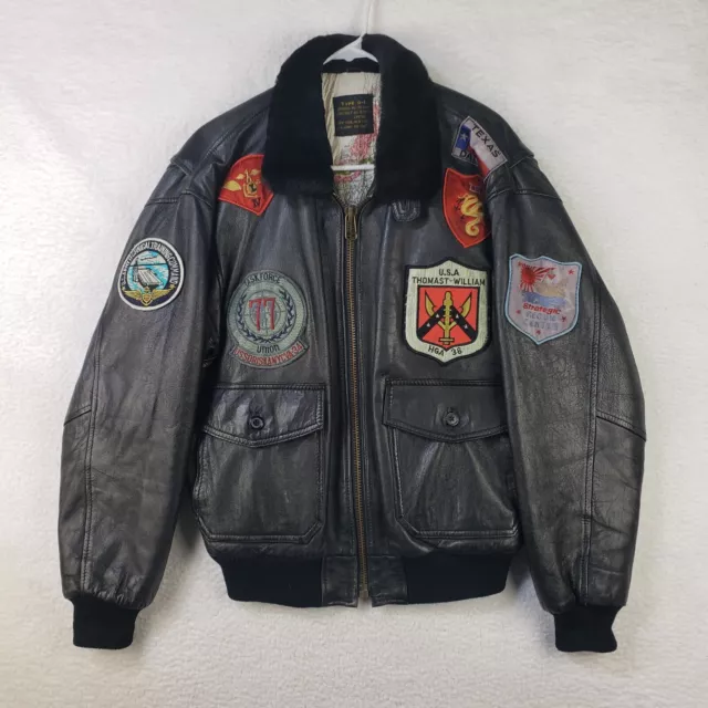 Vintage Avirex G-1 Soft Leather Jacket S Military Flight Bomber Top Gun Patches