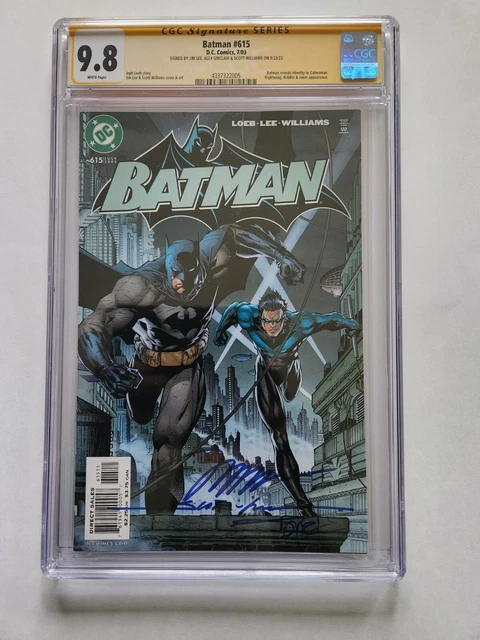 Batman 615 Hush 3x Signed Jim Lee Scott Williams Alex Sinclair CGC 9.8 Nightwing