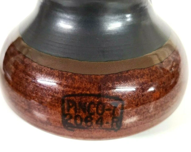 Vtg Large PINCO-7 2084-R High Voltage Ceramic Insulator Brown Porcelain (5.5") 2