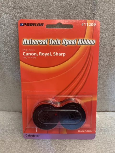 Porelon 11209 Universal Twin Spool Calculator Ribbon ~ Black/Red ~ New