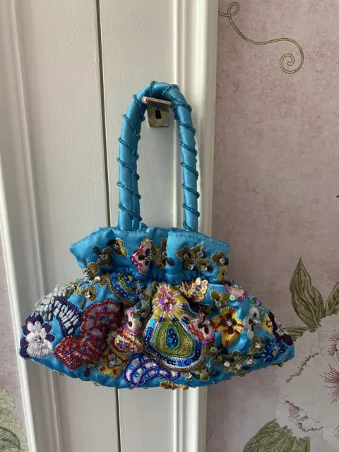 STUNNING VINTAGE BUTLER Wilson Beaded Clutch Bag Handles