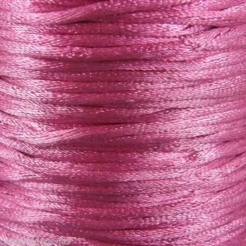 5m of 3mm Satin Rattail Silk Cord Stunning - many colours black red pink green