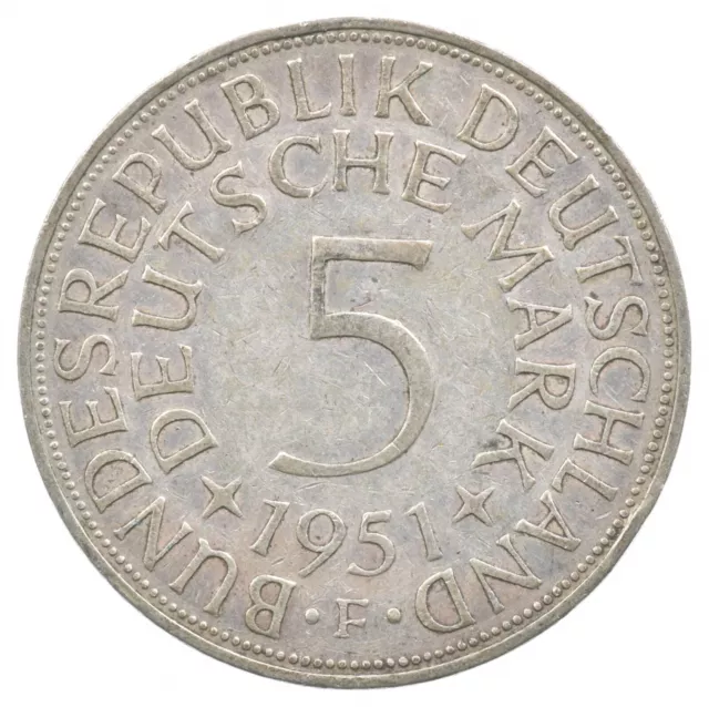 SILVER - WORLD Coin - 1951 Germany 5 Mark - World Silver Coin *629