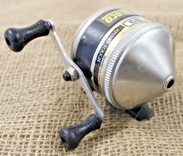 ZEBCO 33 RHINO Tough Spincast Casting Push Button Fishing Reel Vintage USA  VG $19.95 - PicClick