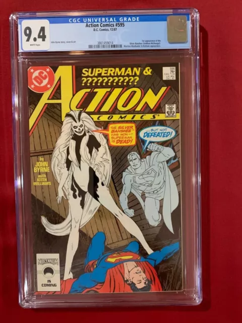 Action Comics #595 CGC 9.4 Key! 1st Silver Banshee DCU 1987 Superman DC Comics