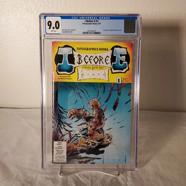 I Before E #1 CGC 9.0 Fantagraphics 1991 Sam Kieth Cover WHITE PAGES | Keith