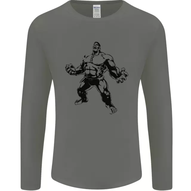 T-shirt uomo palestra allenamento bodybuilding top da uomo manica lunga