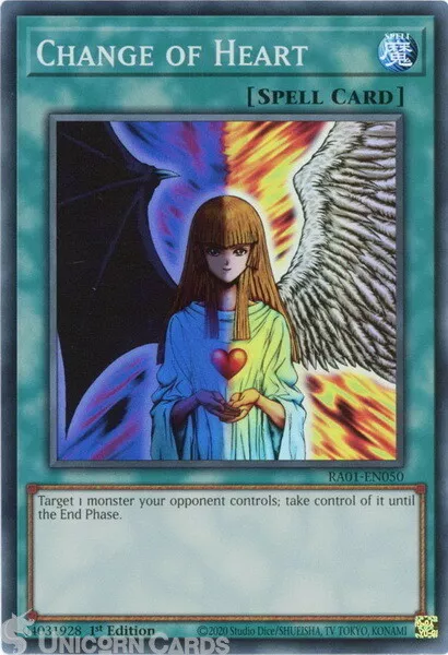 RA01-EN050 Change of Heart :: Super Rare 1st Edition YuGiOh Card