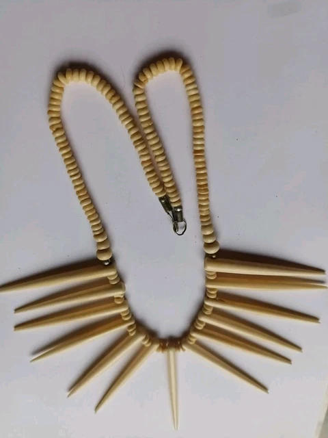 Collier Ras-du-cou Créateur En Os De Bovin Et Métal Argenté - Collierette Articulée
