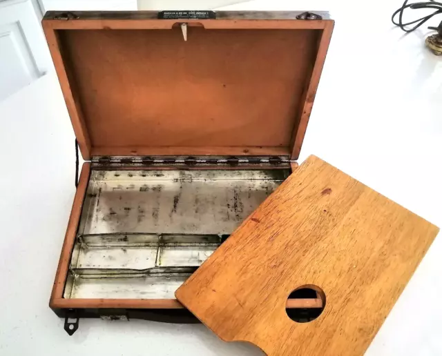 ANCIENNE BOÎTE PEINTURE mallette pour peinture à compartiments en bois EUR  49,90 - PicClick FR