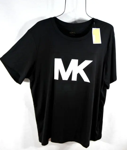 Michael Kors Women's Shirt 2X Black White MK LOGO Tee Top Blouse T-shirt NWT