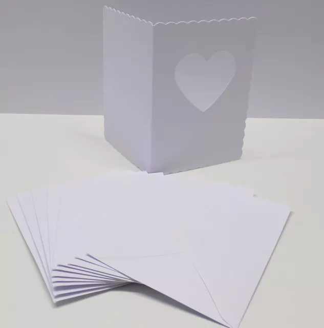 5X7 SCALLOPED WHITE Oval Aperture Card Blanks With Envelopes