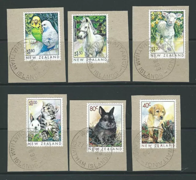 New Zealand 1999 Popular Pets Set 6 Fine Used Chatham Island Postmark